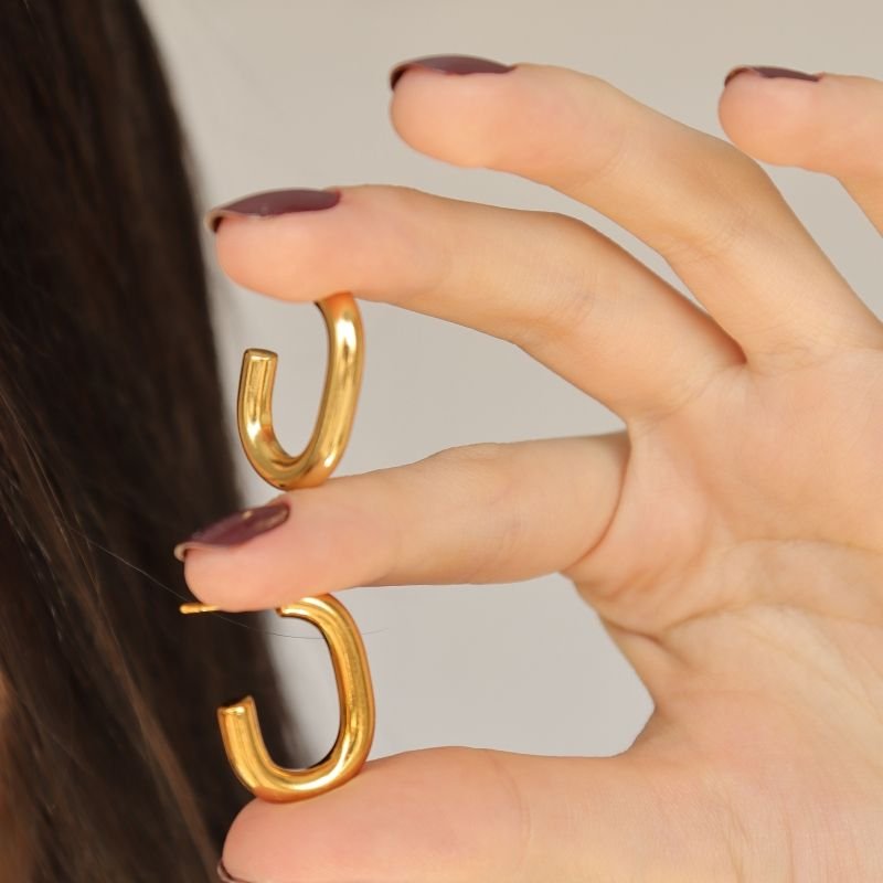 Argola Geométrica em Aço Inox (Linha Premium)