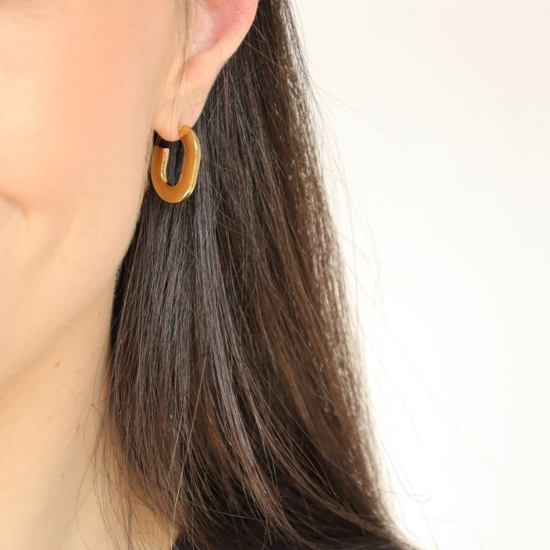 Argola Geométrica em Aço Inox