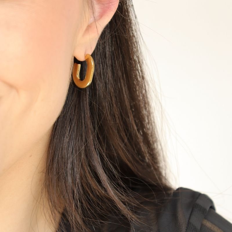 Argola Geométrica em Aço Inox