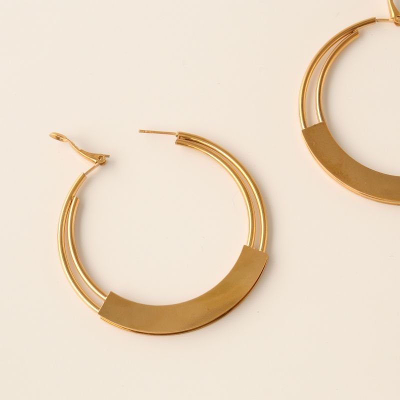 Argola Grande Moderna em Aço Inox (Linha Premium) Peso 10g