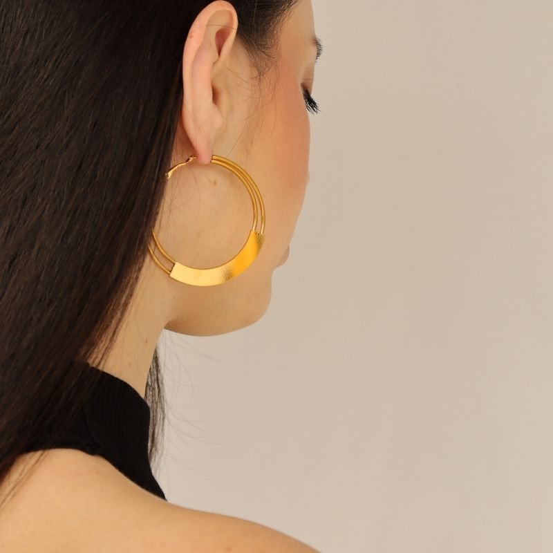 Argola Grande Moderna em Aço Inox (Linha Premium) Peso 10g