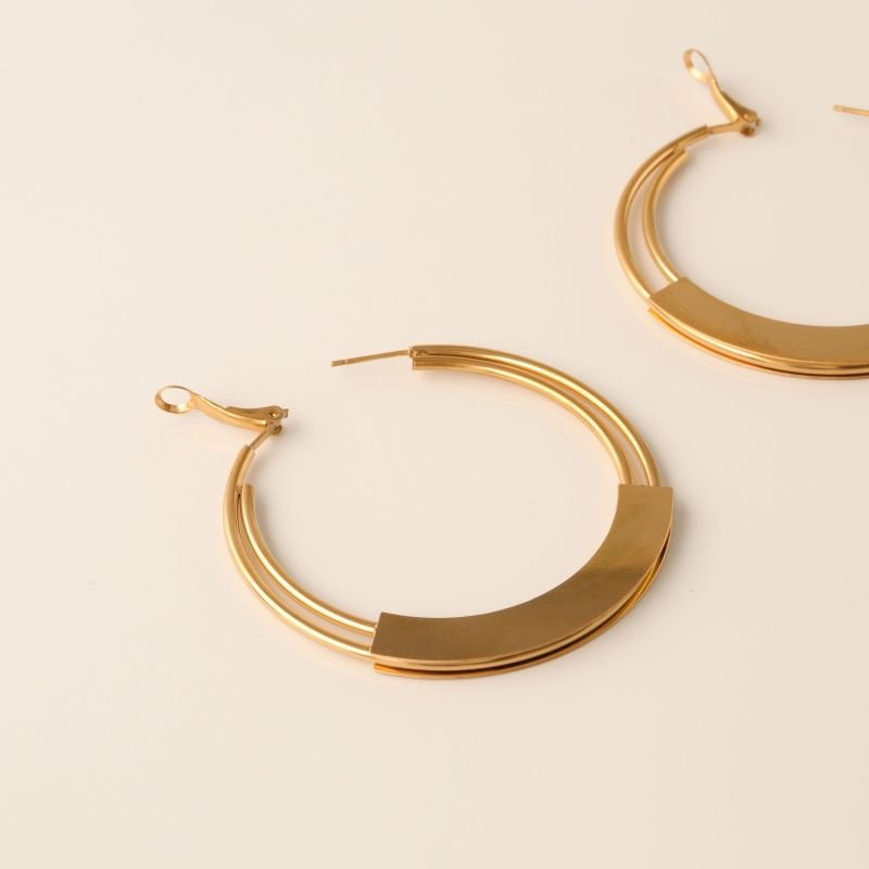 Argola Grande Moderna em Aço Inox (Linha Premium) Peso 10g