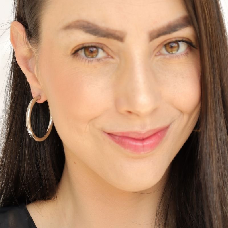 Argola Moderna em Aço Inox (Linha Premium) (Peso 8g)