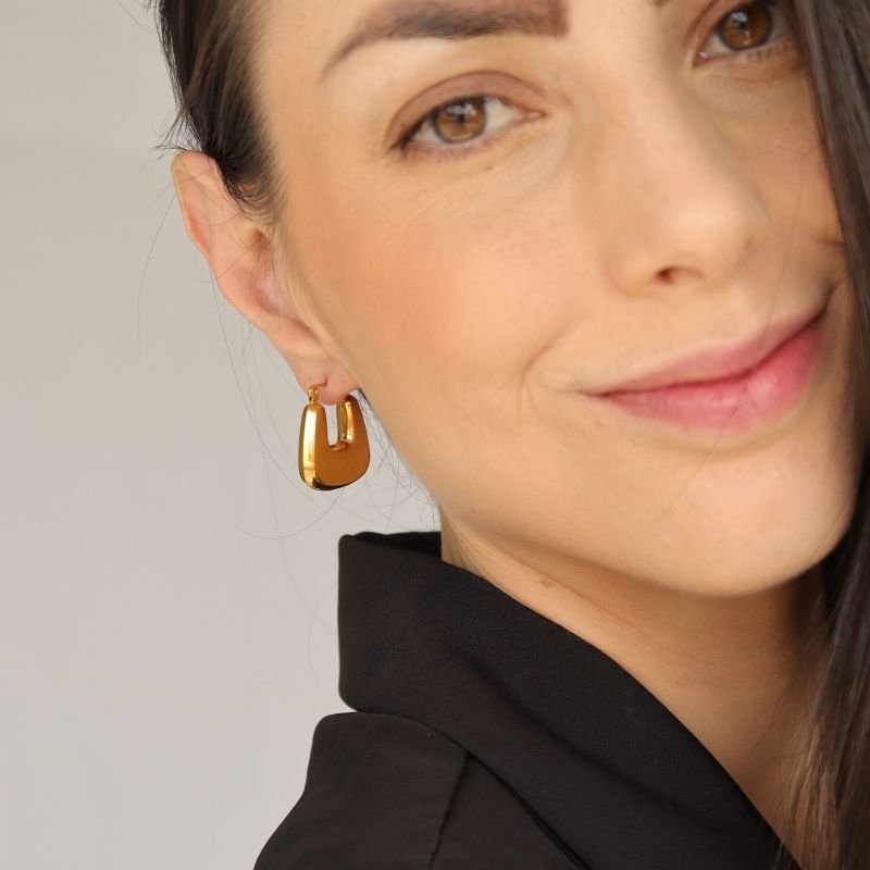 Argola Moderna Minimalista em Aço Inox