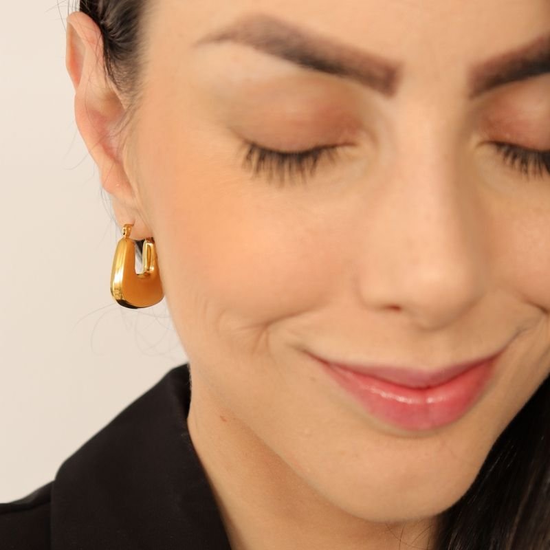 Argola Moderna Minimalista em Aço Inox