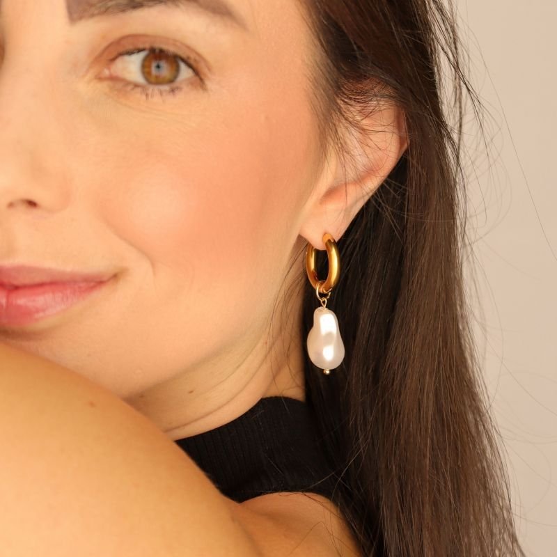 Argola Pérola Maximalista em Aço Inox (Linha Premium) (10g)