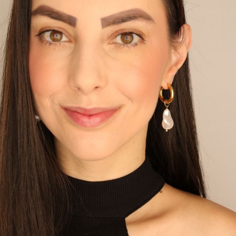 Argola Pérola Maximalista em Aço Inox (Linha Premium) (10g)