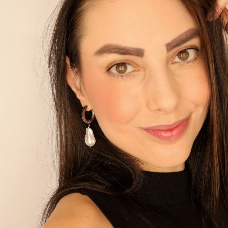 Argola Pérola Maximalista em Aço Inox (Linha Premium) (10g)