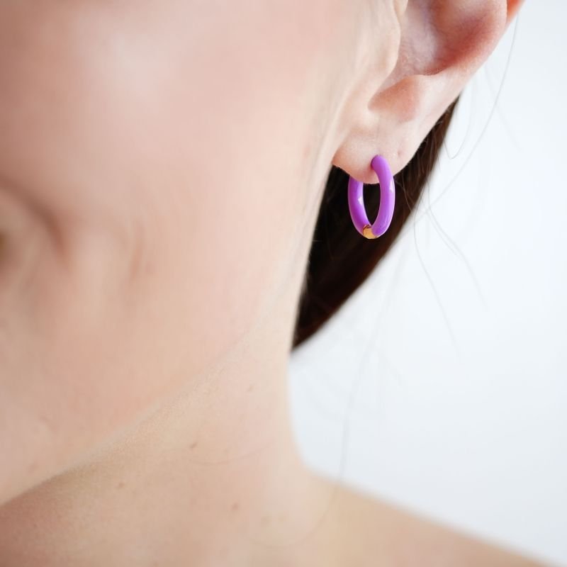 Argola Purple Essence em Aço Inox