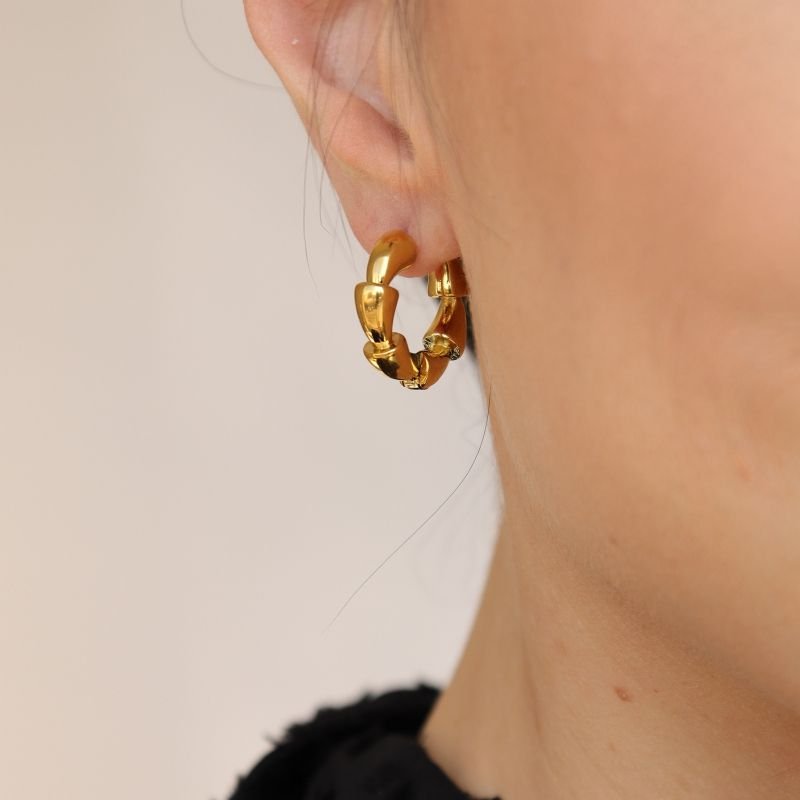 Argola Textura em Aço Inox (Linha Premium) (Peso 12g)