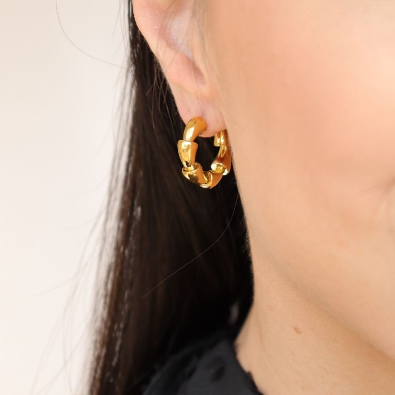 Argola Textura em Aço Inox (Linha Premium) (Peso 12g)