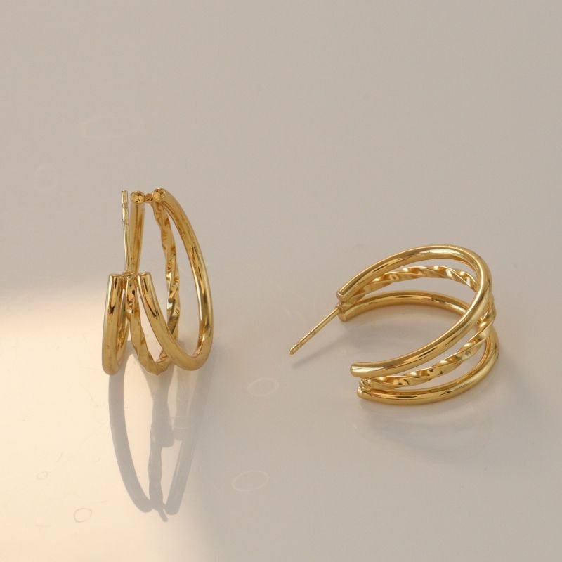 Argola Tripla com Detalhe em Aço Inox (Linha Premium)