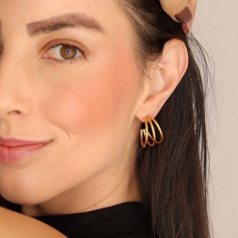 Argola Tripla Grande Aço Inox (Linha Premium)