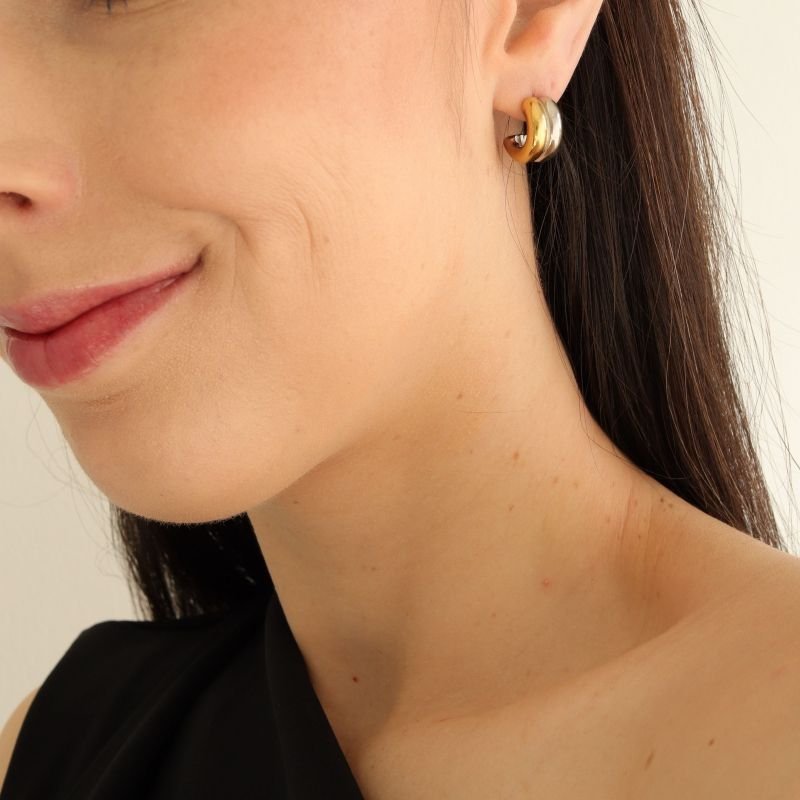 Argolinha Bicolor Moderna em Aço Inox (Linha Premium)