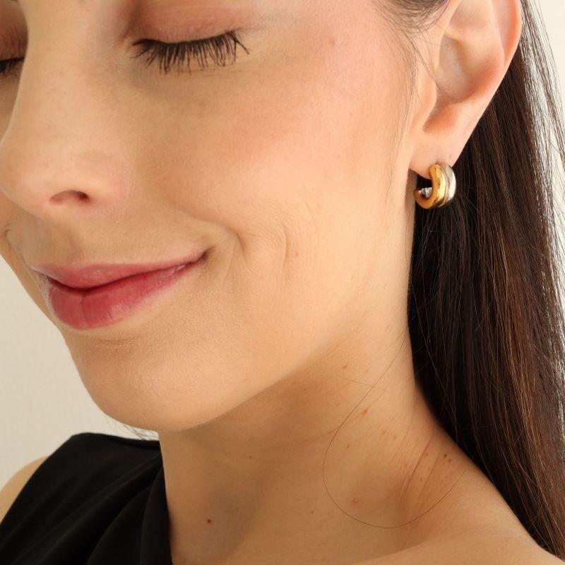 Argolinha Bicolor Moderna em Aço Inox (Linha Premium)