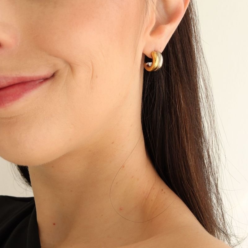 Argolinha Bicolor Moderna em Aço Inox (Linha Premium)