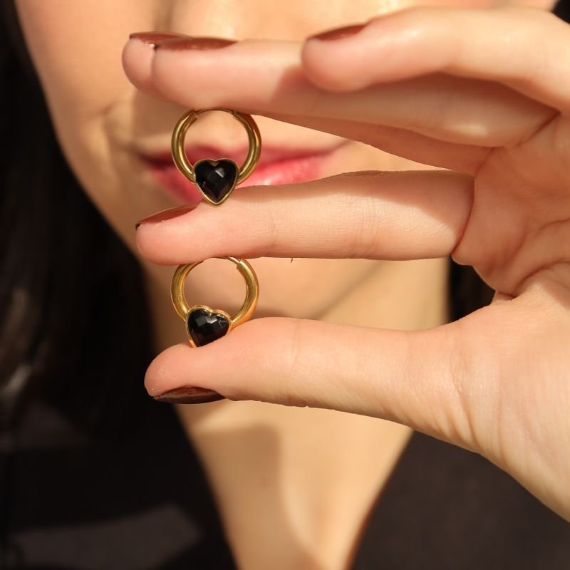 Argolinha com Coração em Aço Inox