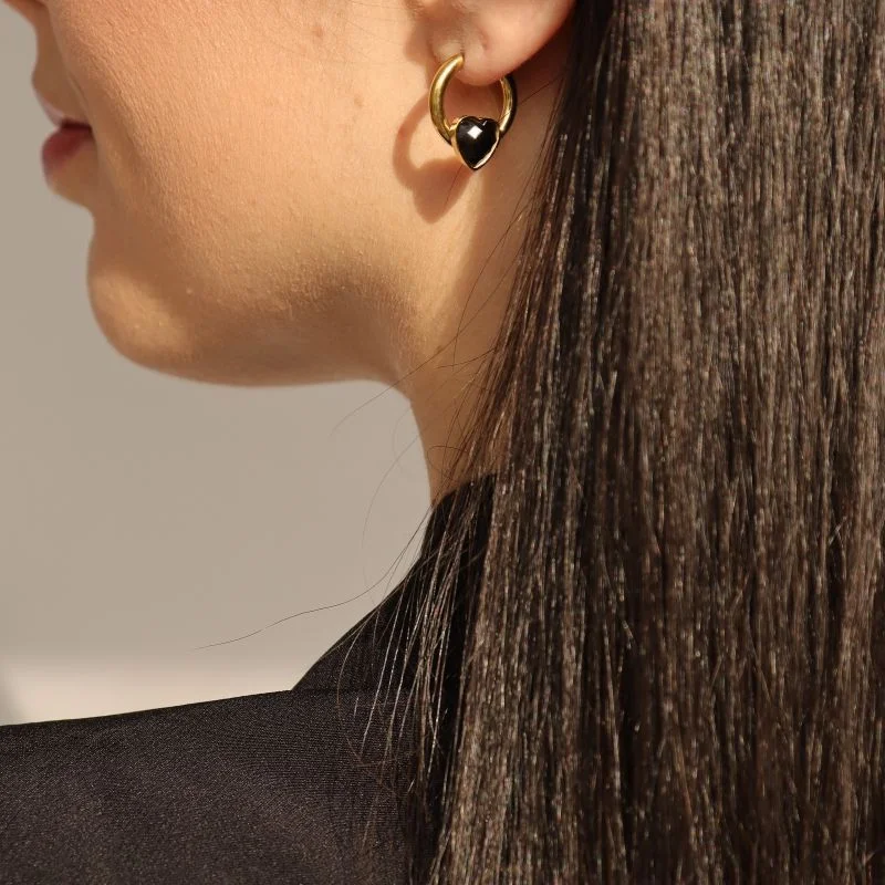 Argolinha com Coração em Aço Inox