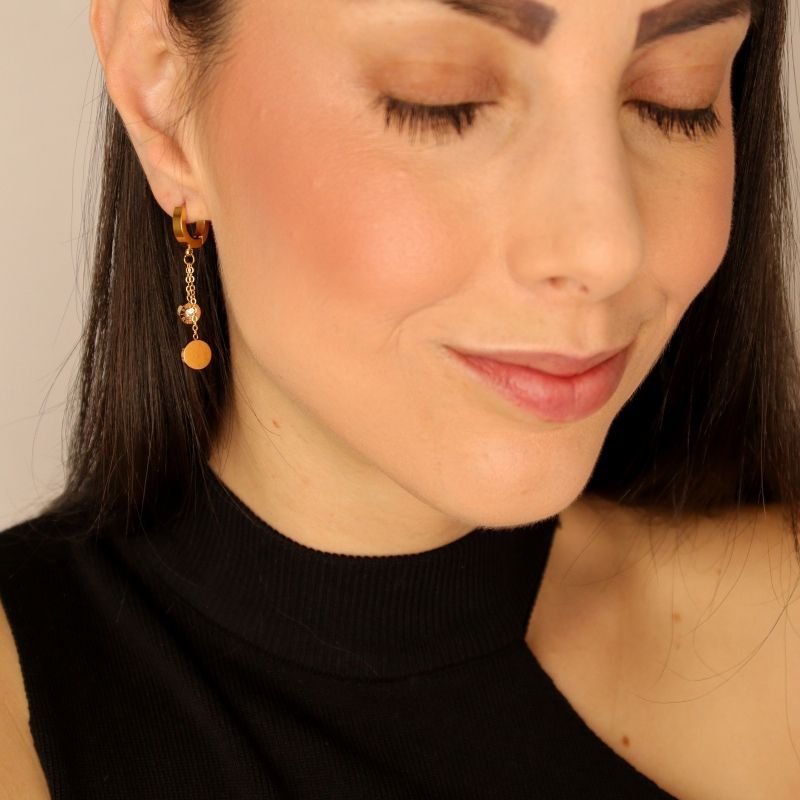 Argolinha com Pingentes em Aço Inox (Linha Premium)