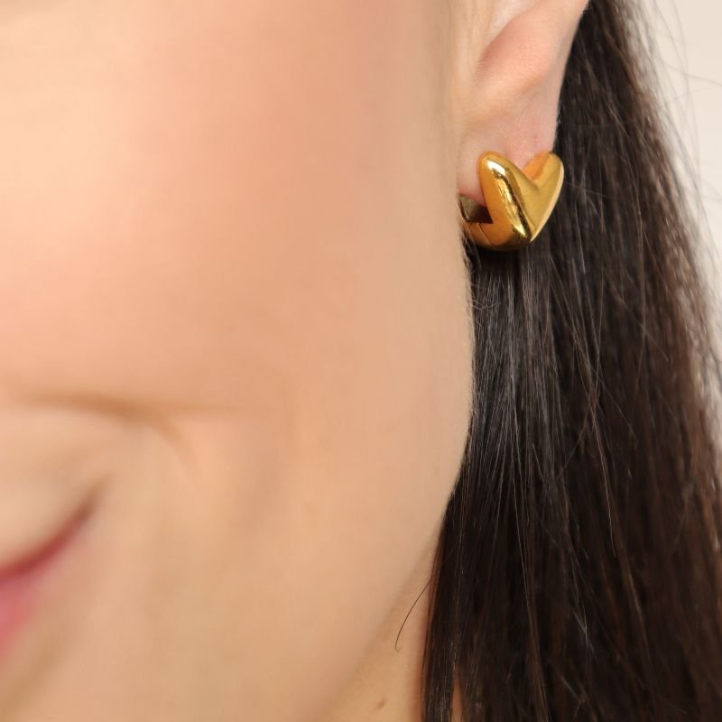 Argolinha Coração Moderna em Aço Inox (Linha Premium)