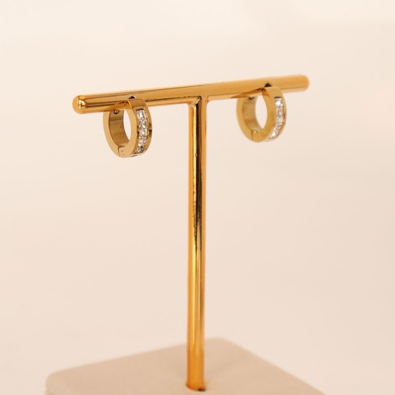 Argolinha Cravejada em Aço Inox