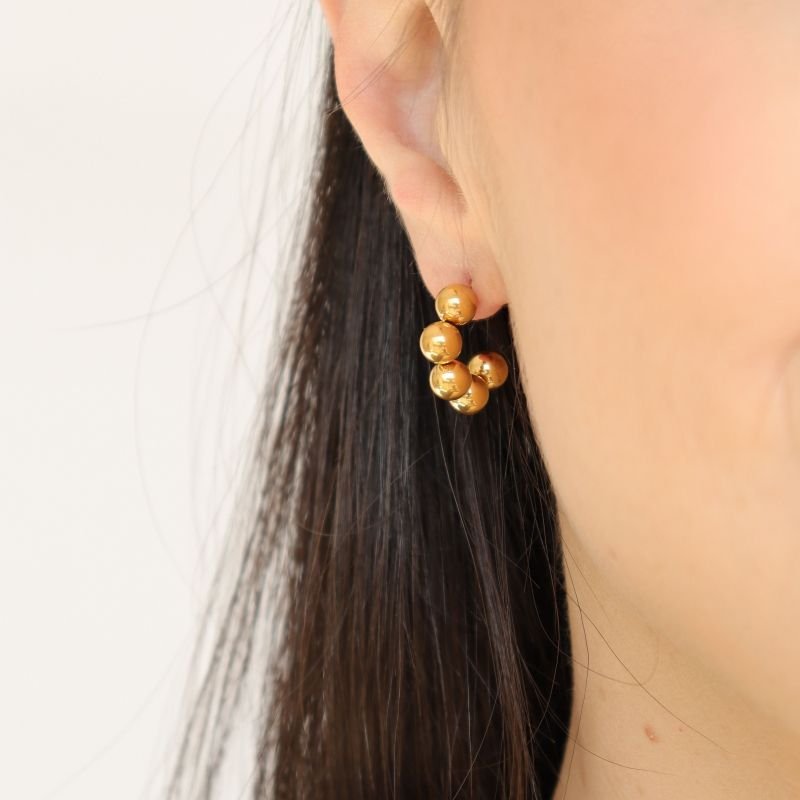 Argolinha Esferas em Aço Inox