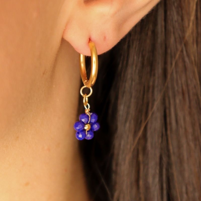 Argolinha Flor Miçanga em Aço Inox (Linha Premium)