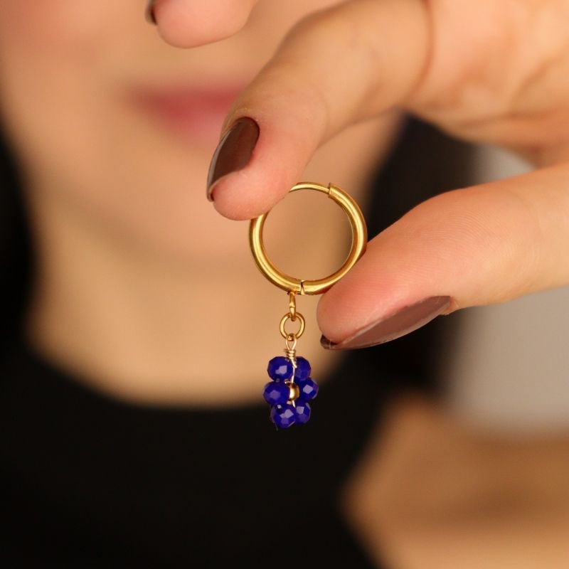 Argolinha Flor Miçanga em Aço Inox (Linha Premium)