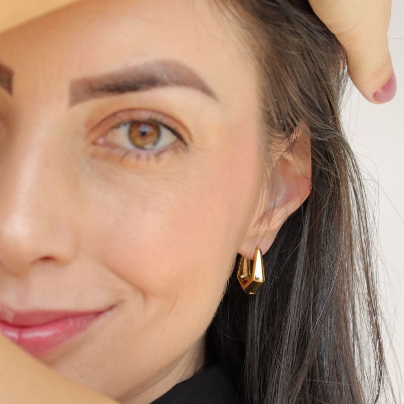 Argolinha Geométrica em Aço Inox (Linha Premium)