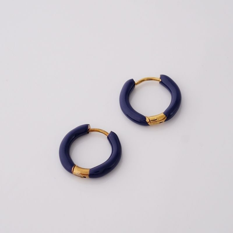 Argolinha Navy Resin Click em Aço Inox