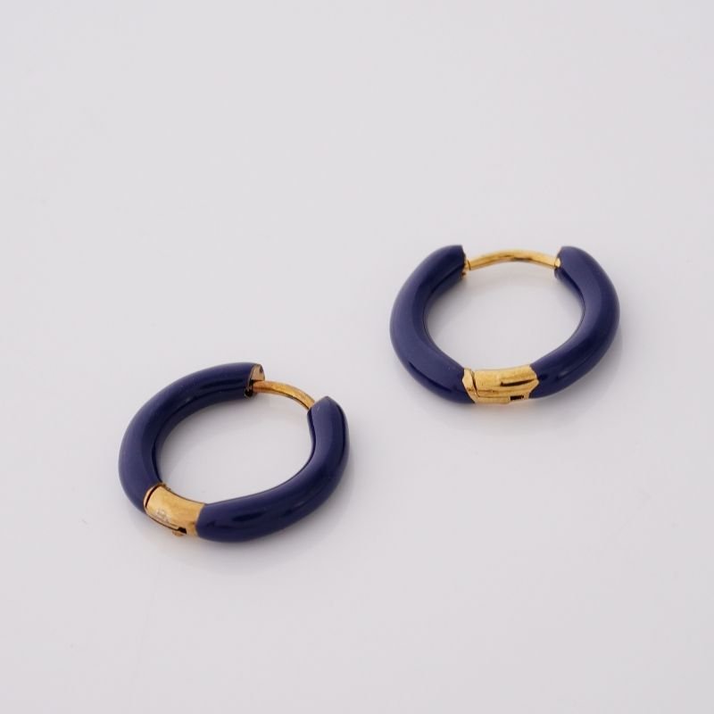 Argolinha Navy Resin Click em Aço Inox