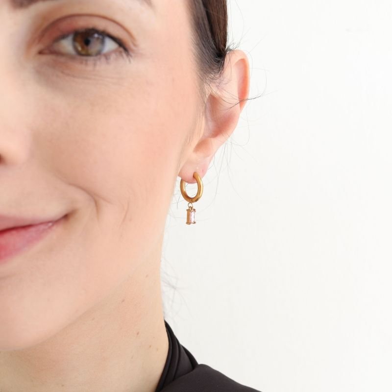 Argolinha Soft Rose Glow em Aço Inox