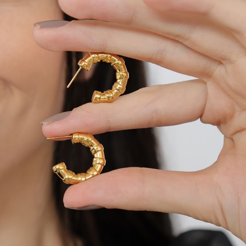 Argolinha Textura em Aço Inox (Linha Premium)