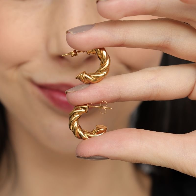 Argolinha Trançada em Aço Inox (Linha Premium)