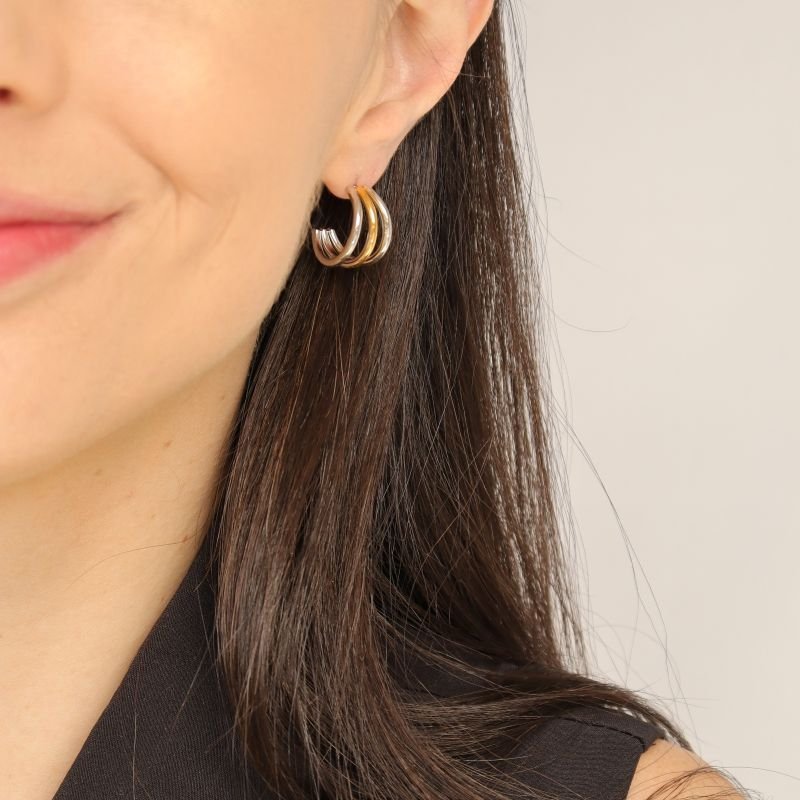 Argolinha Tripla Mistura de Banhos em Aço Inox (Linha Premium)