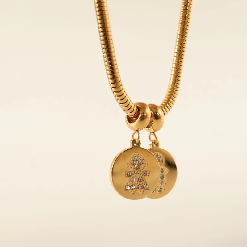 Berloque em Aço Inox Filha Cravejado