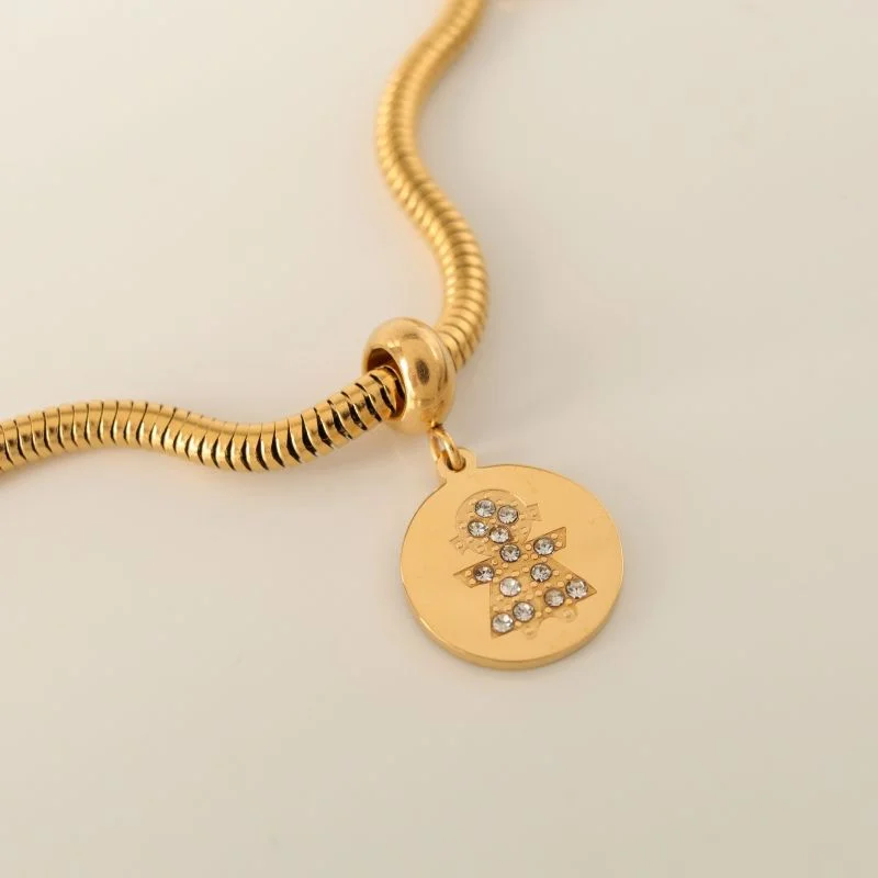 Berloque em Aço Inox Filha Cravejado