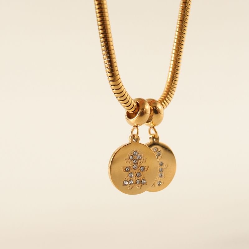 Berloque em Aço Inox Filha Cravejado