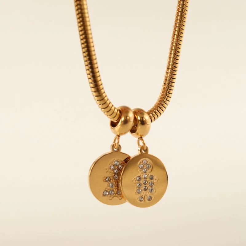 Berloque em Aço Inox Filha Cravejado