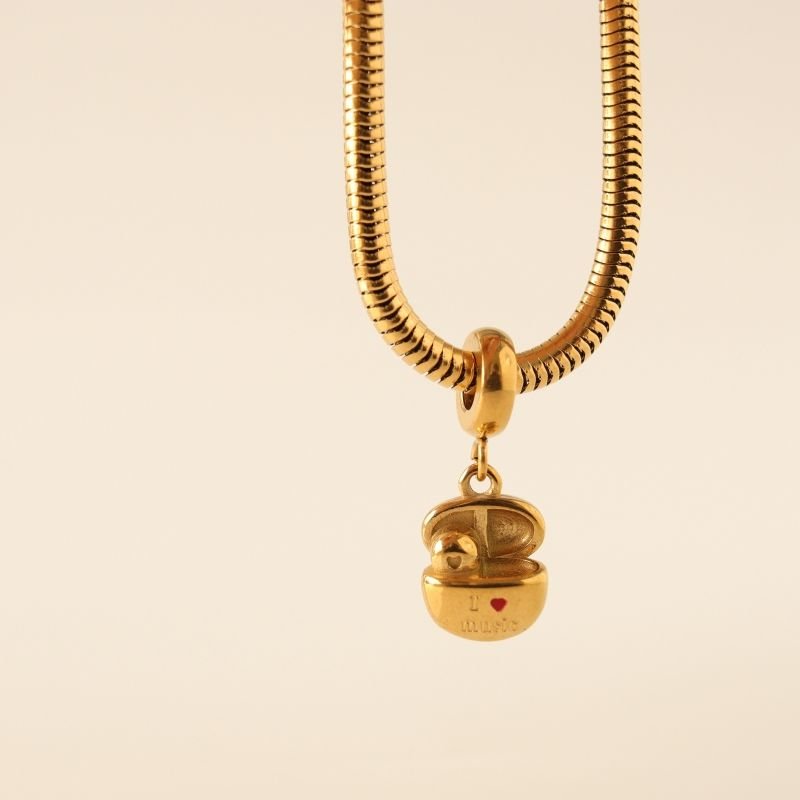 Berloque em Aço Inox Fone de Ouvido