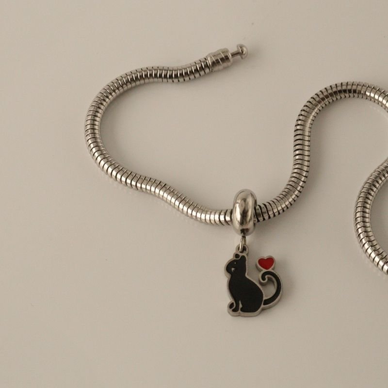 Berloque em Aço Inox Gato