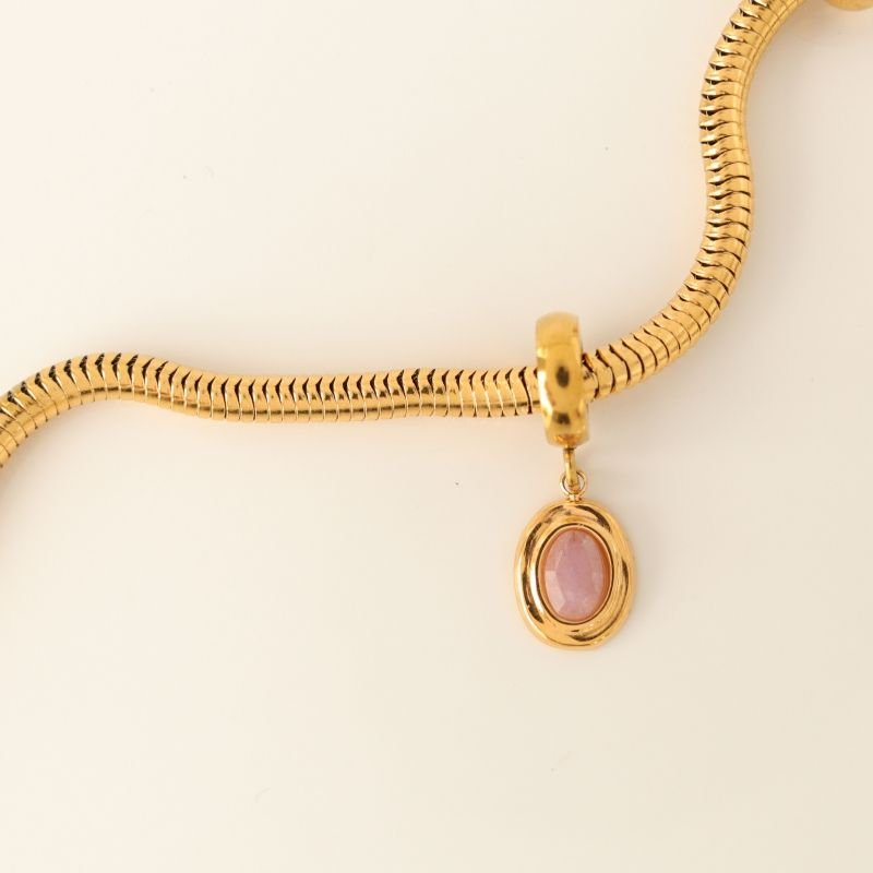 Berloque em Aço Inox Pedra Lilás