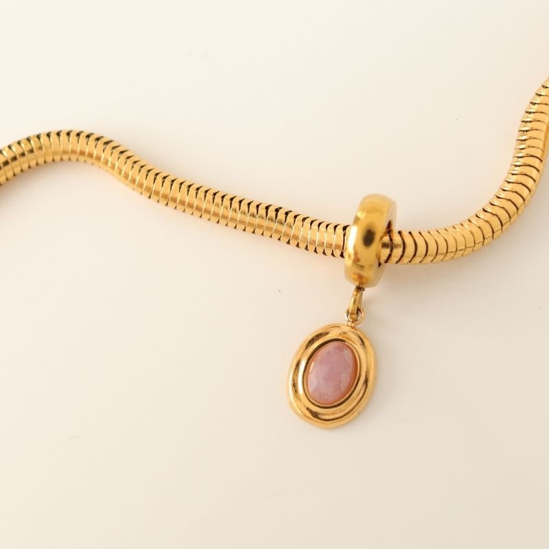 Berloque em Aço Inox Pedra Lilás