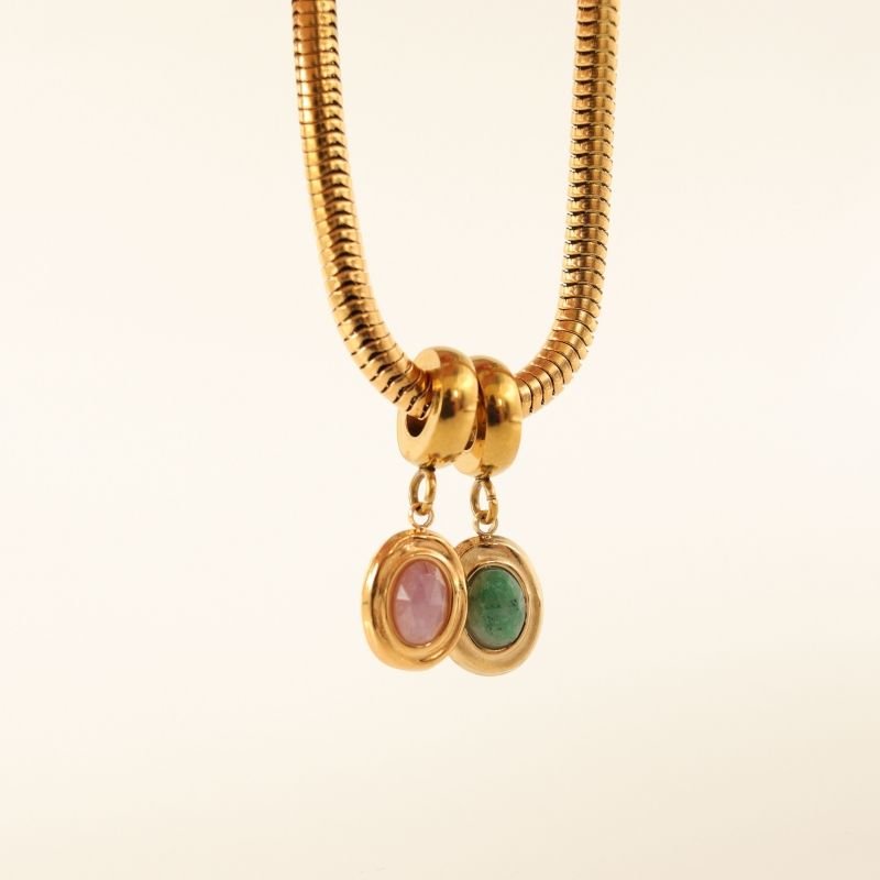 Berloque em Aço Inox Pedra Lilás