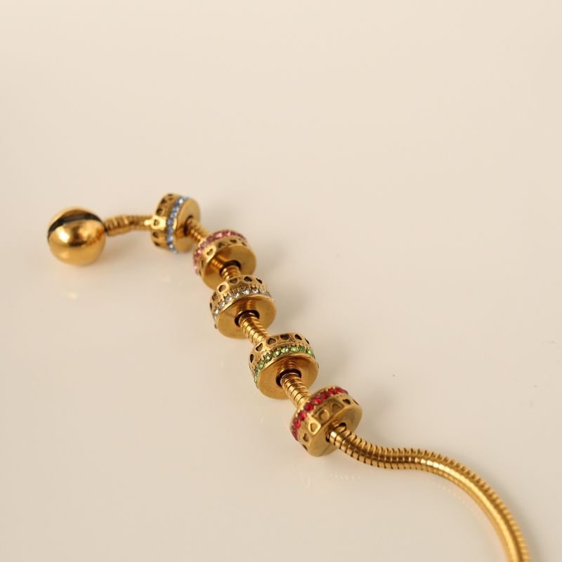 Berloque em Aço Inox Separador Coração com Cravejado