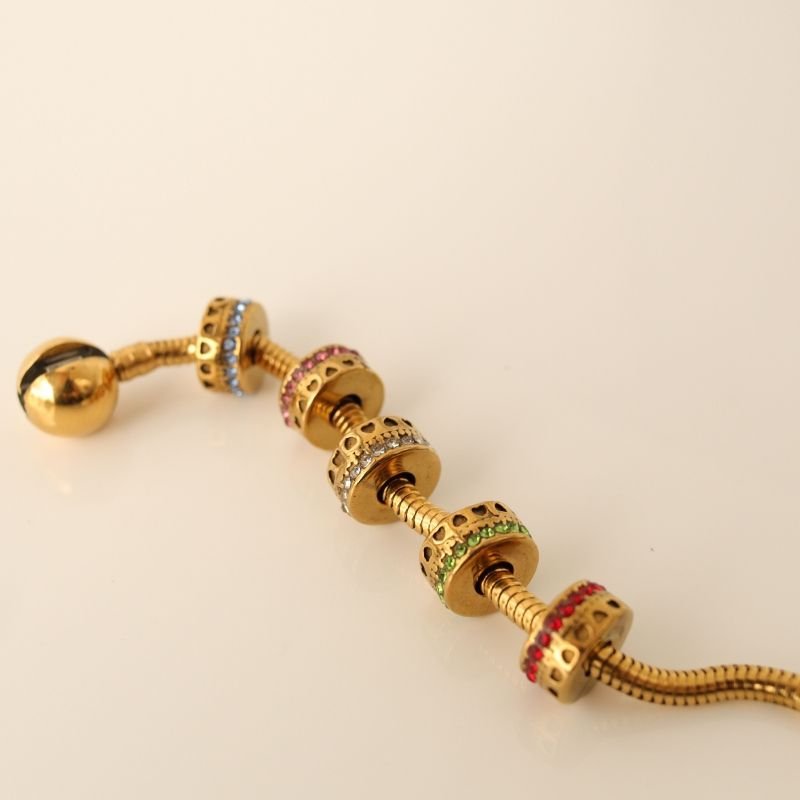 Berloque em Aço Inox Separador Coração com Cravejado