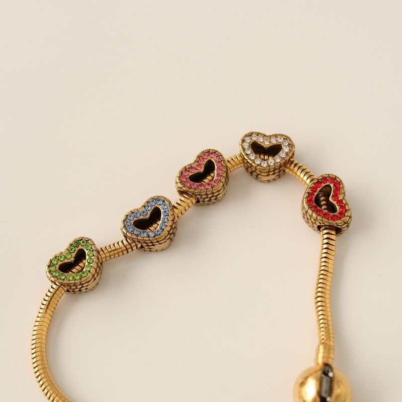 Berloque em Aço Inox Separador Coração com Cravejado