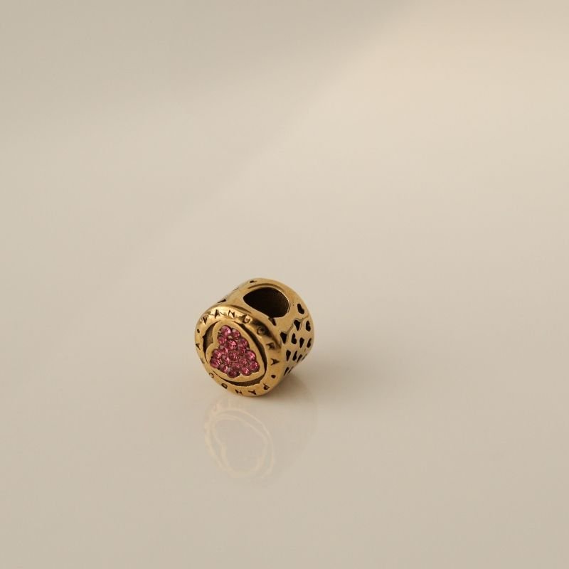 Berloque em Aço Inox Separador Coração com Cravejado