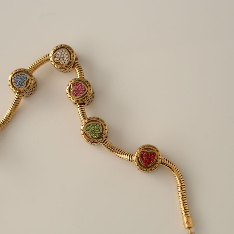 Berloque em Aço Inox Separador Coração com Cravejado