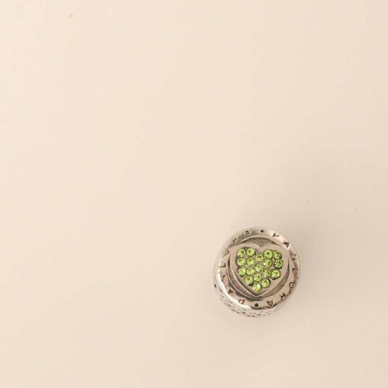 Berloque em Aço Inox Separador Coração Cravejado